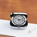 Sq. Travel Alarm Clock (Folds), SS 2.5" (Screened)